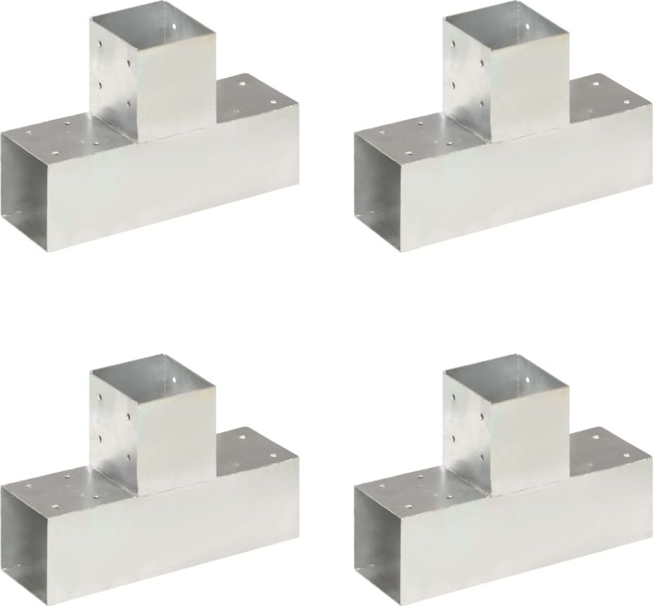 vidaXL Łączniki w kształcie T, 4 szt., galwanizowany metal, 91x91 mm