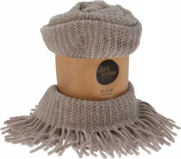 Home Styling Collection Kocyk boho z frędzlami, dzianinowy, 120 x 150 cm