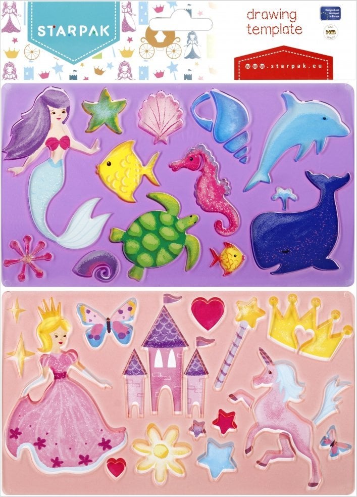 Teka Plastikowy szablon rysunkowy - księżniczki 2szt