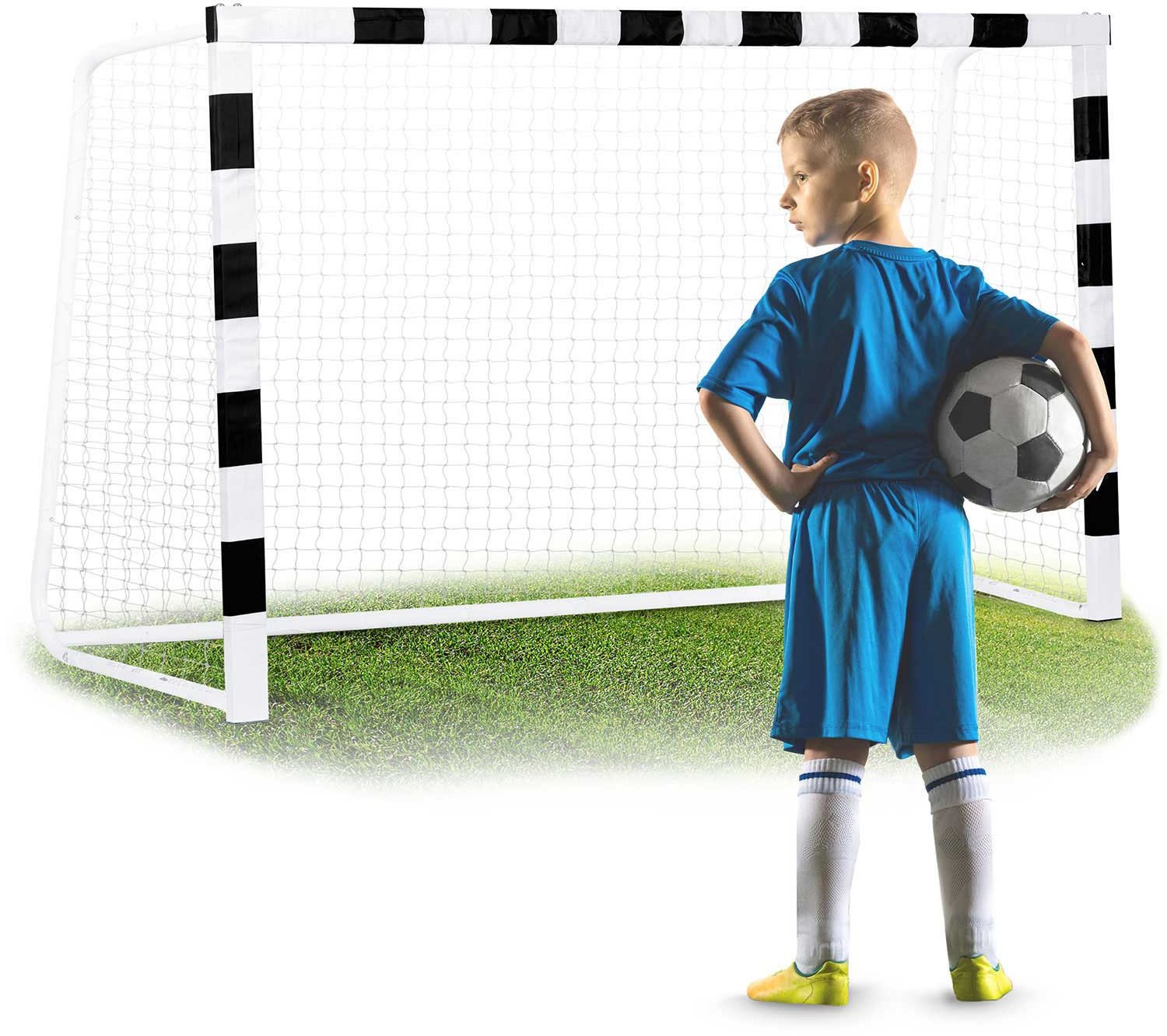 Bramka do piłki nożnej 300 x 200 x 90 cm NS-465 czarno-biała