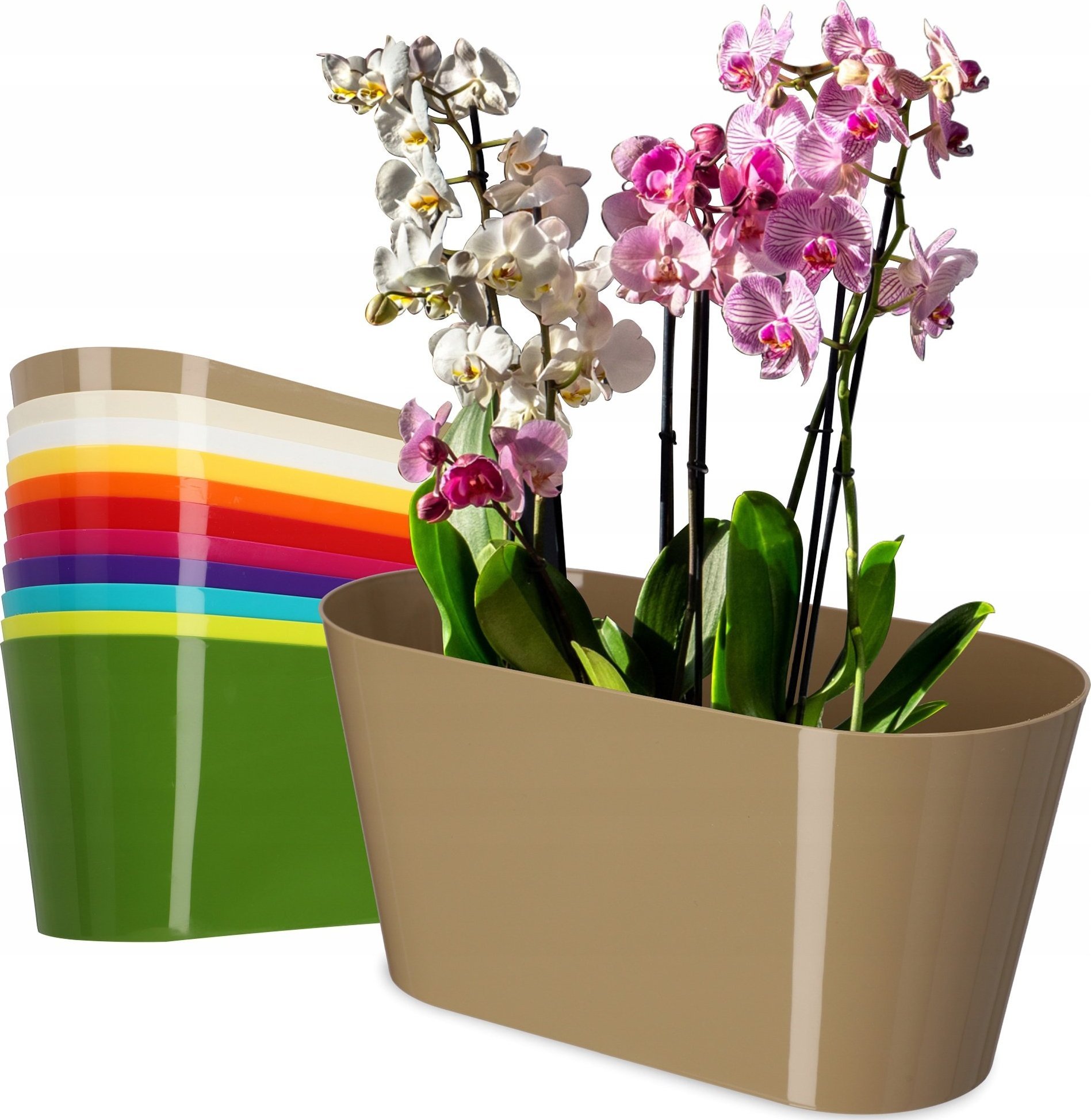 Kadax Doniczka Osłonka Na Kwiaty Rośliny Beżowa 27 cm