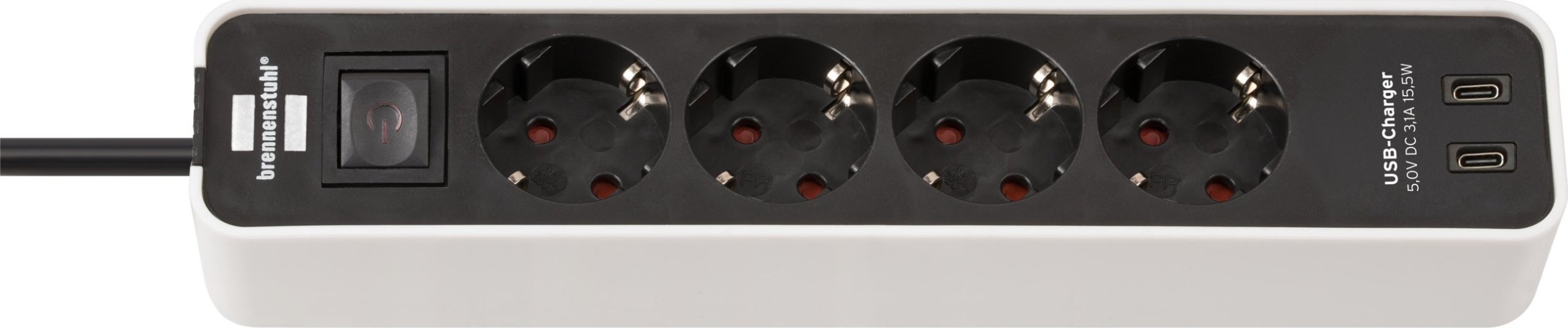 Brennenstuhl CORD EXT 4 SOCKET WITH 2 USB C 1.5M