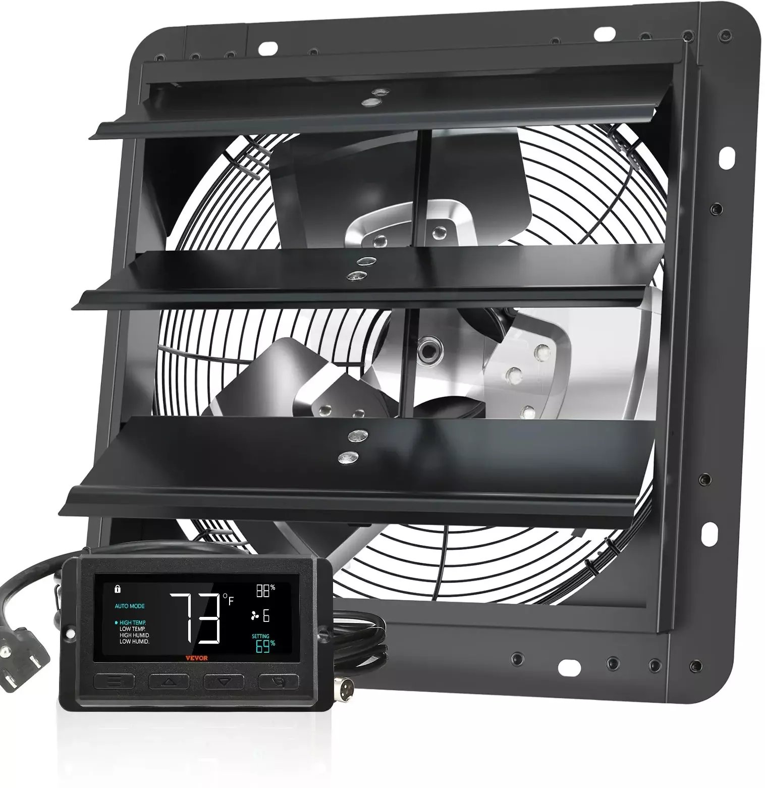 Wentylator wyciągowy 305mm EC 904CFM z regulacją temp/wilg do garażu