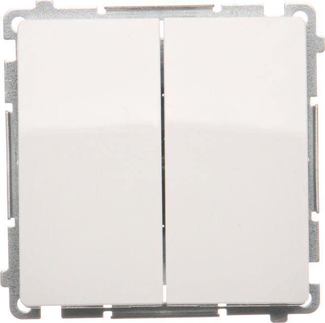 Kontakt-Simon Przycisk podwójny Simon Basic zwierny 10AX 250V biały (BMP2.01/11)