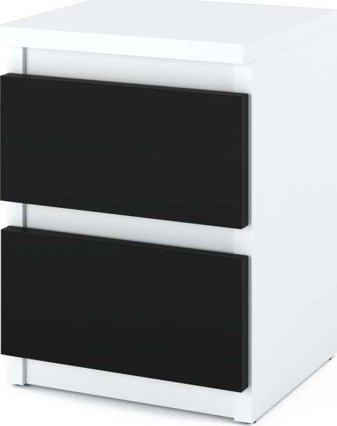 Stiv-Meble SZAFKA NOCNA STIV BIAŁY MAT/CZARNY MAT