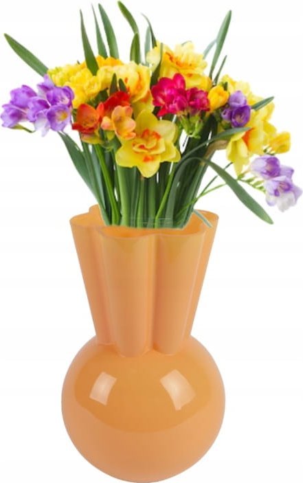 Szklany wazon na kwiaty 17,5x28cm Pomarańczowy dekoracyjny