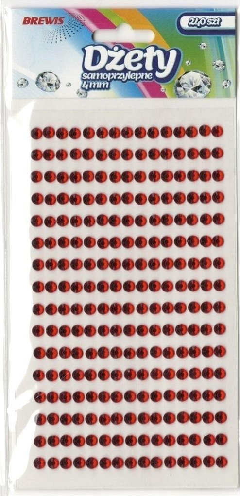 BREWIS Dżety samoprzylepne czerwone 4mm 240szt