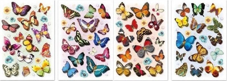 BREWIS Naklejki 3D motyle MIX