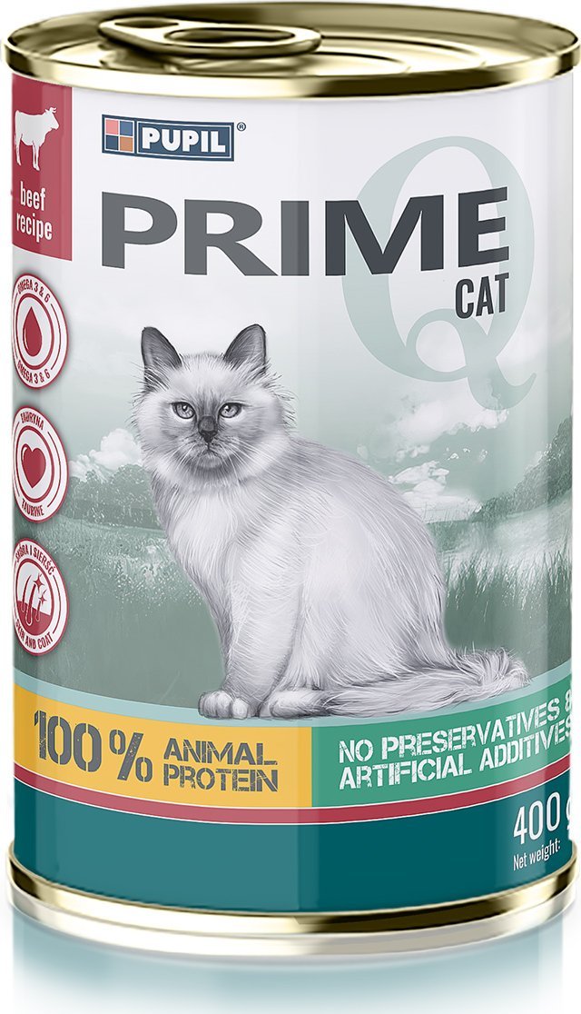 PUPIL Prime Karma mokra dla kota PUPIL Prime bogata w wołowinę z wątróbką 400 g