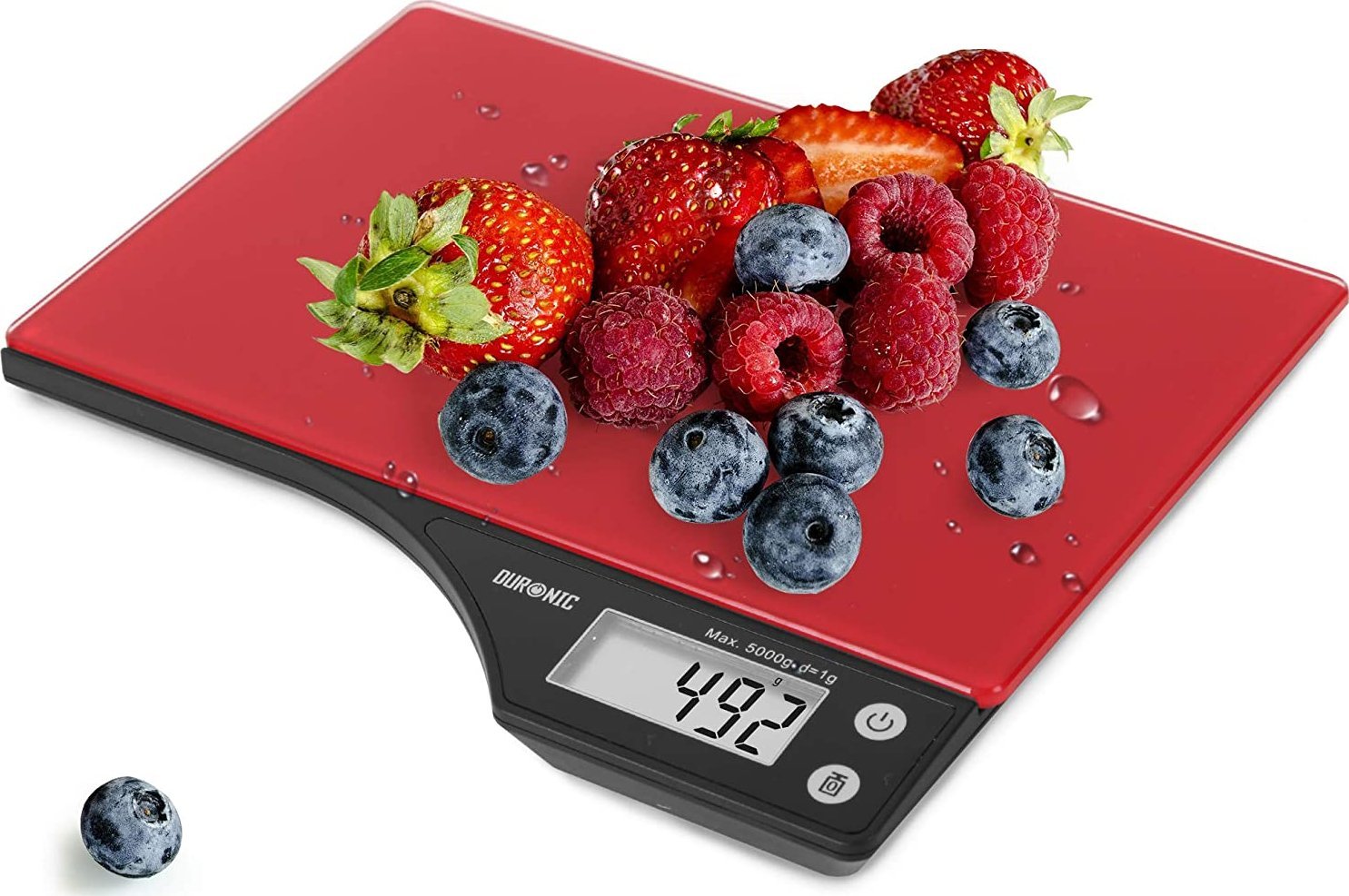 Waga kuchenna Duronic KS350 szklana 5 kg czerwona