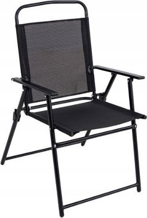 Krzesło ogrodowe składane wygodne LIMA taras balkon czarne