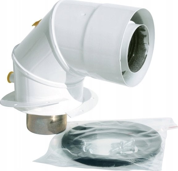 SpiroFlex 80/125 adapter JCM kolanowy z króćcami pomiarowymi biały