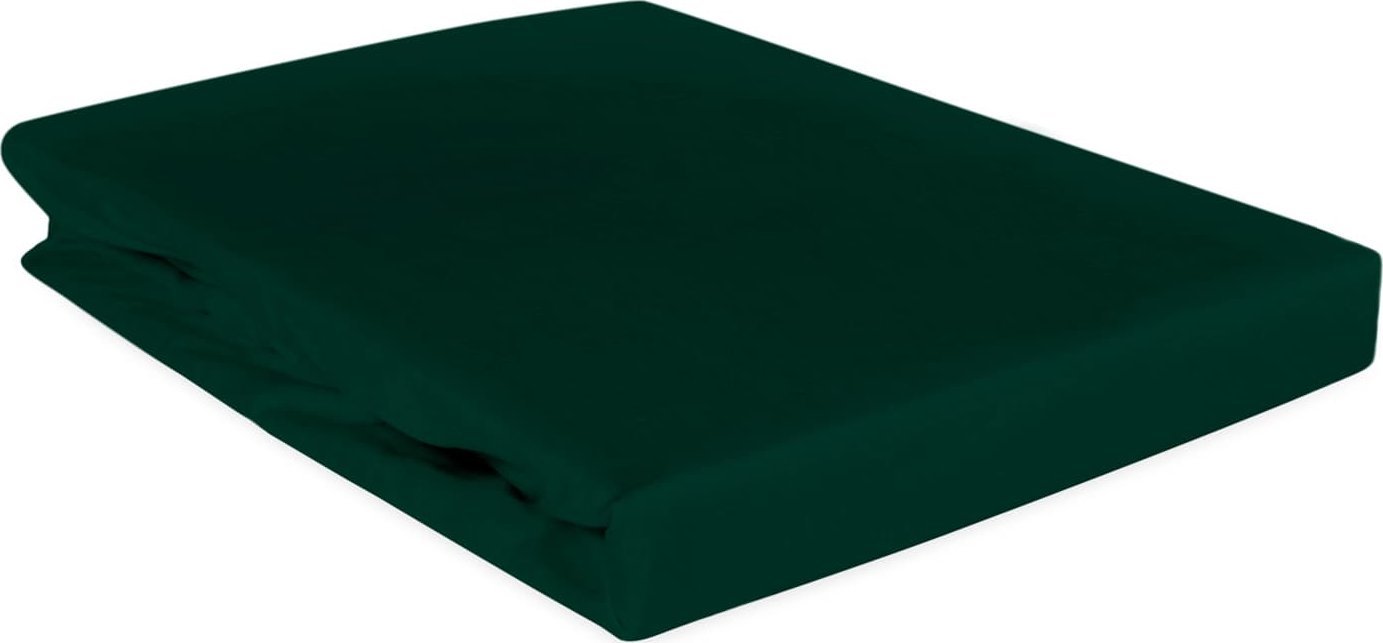 Darymex Prześcieradło satyna bawełniana z gumką zieleń butelkowa 036/90x200