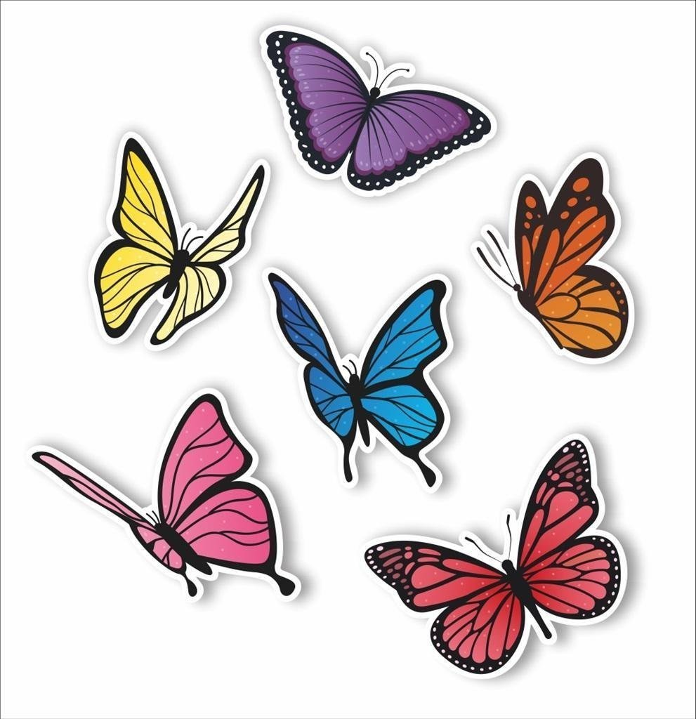 LearnHow Dekoracje okienne dwustronne - Motyle 02 6szt