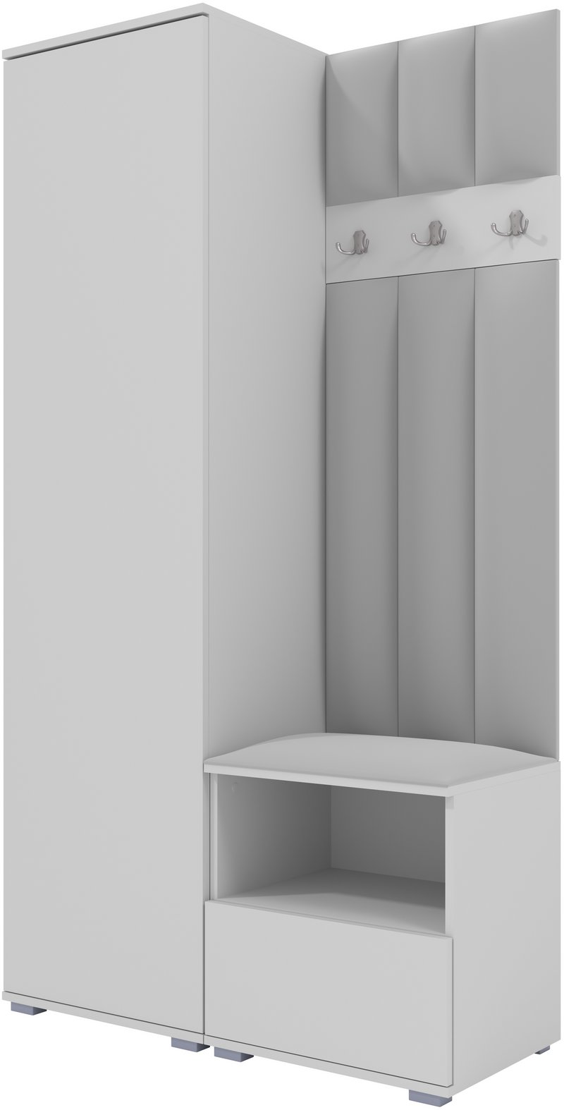 Tapicerowana garderoba Nela I LUX w kolorze białym i tkaninie Trinity 32