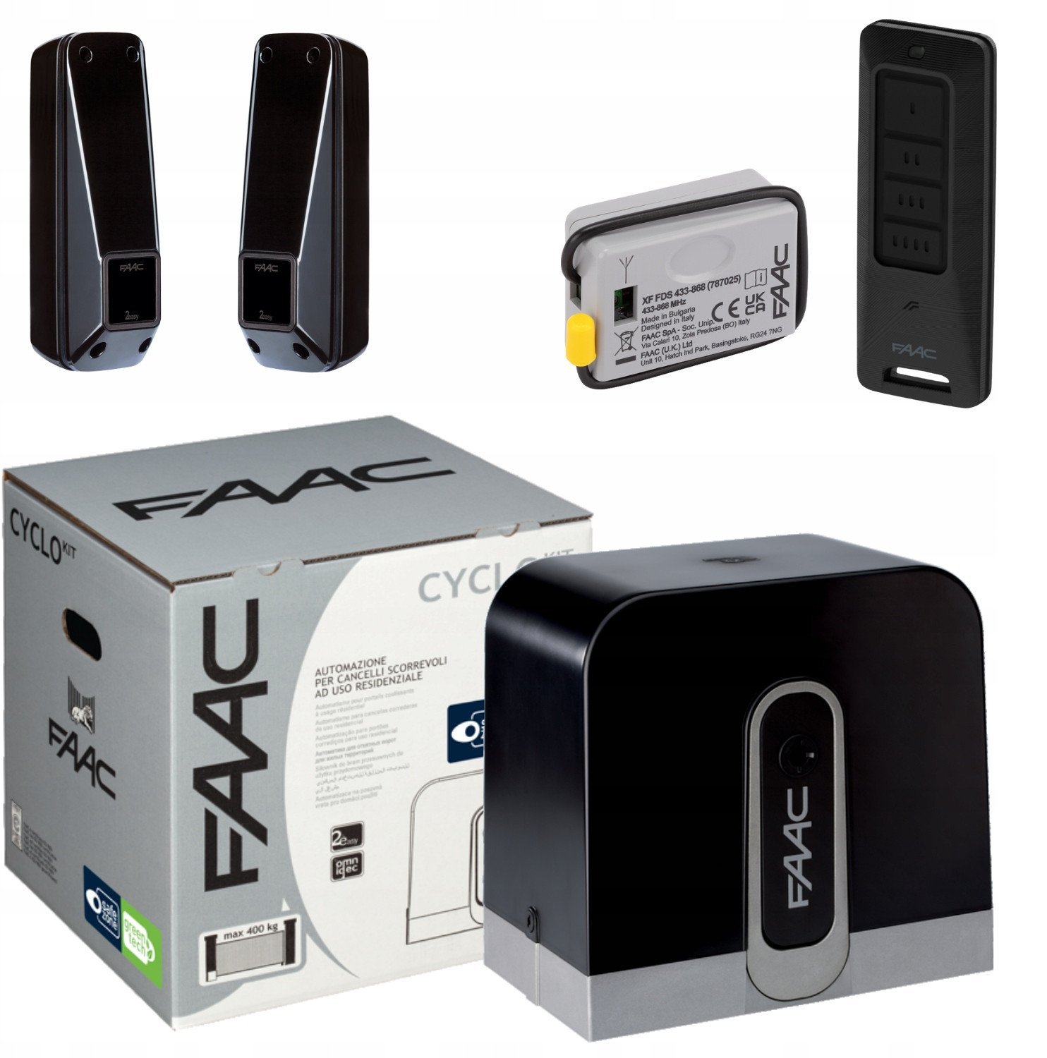 Zestaw Cyclo C720 FDS - FAAC 24V do 400kg bram przesuwnych