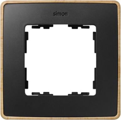 Kontakt-Simon Simon Detail 82 Ramka pojedyncza Detail SELECT-drewno GRAFIT / podstawa Drewno 8201610-271