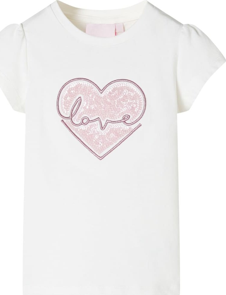 vidaXL Koszulka dziecięca, ecru, 116