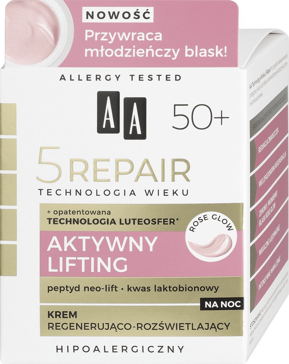 Oceanic AA Technologia Wieku 5 Repair 50+ Aktywny Lifting Krem regenerująco-rozświetlający na noc 50ml