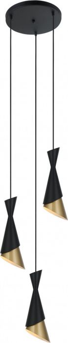 Lampa wisząca Italux Malia nowoczesna czarny (PND-85949-3 BK+GD)