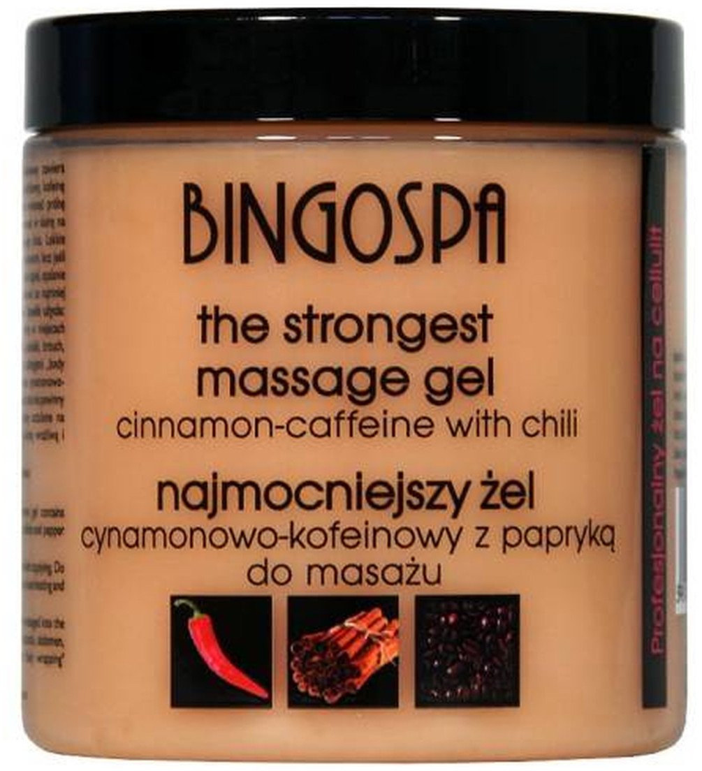 BINGOSPA Najmocniejszy żel cynamonowo-kofeinowy z Papryką Nawilżający i wygładzający żel do masażu redukujący tkankę tłuszczową 250g