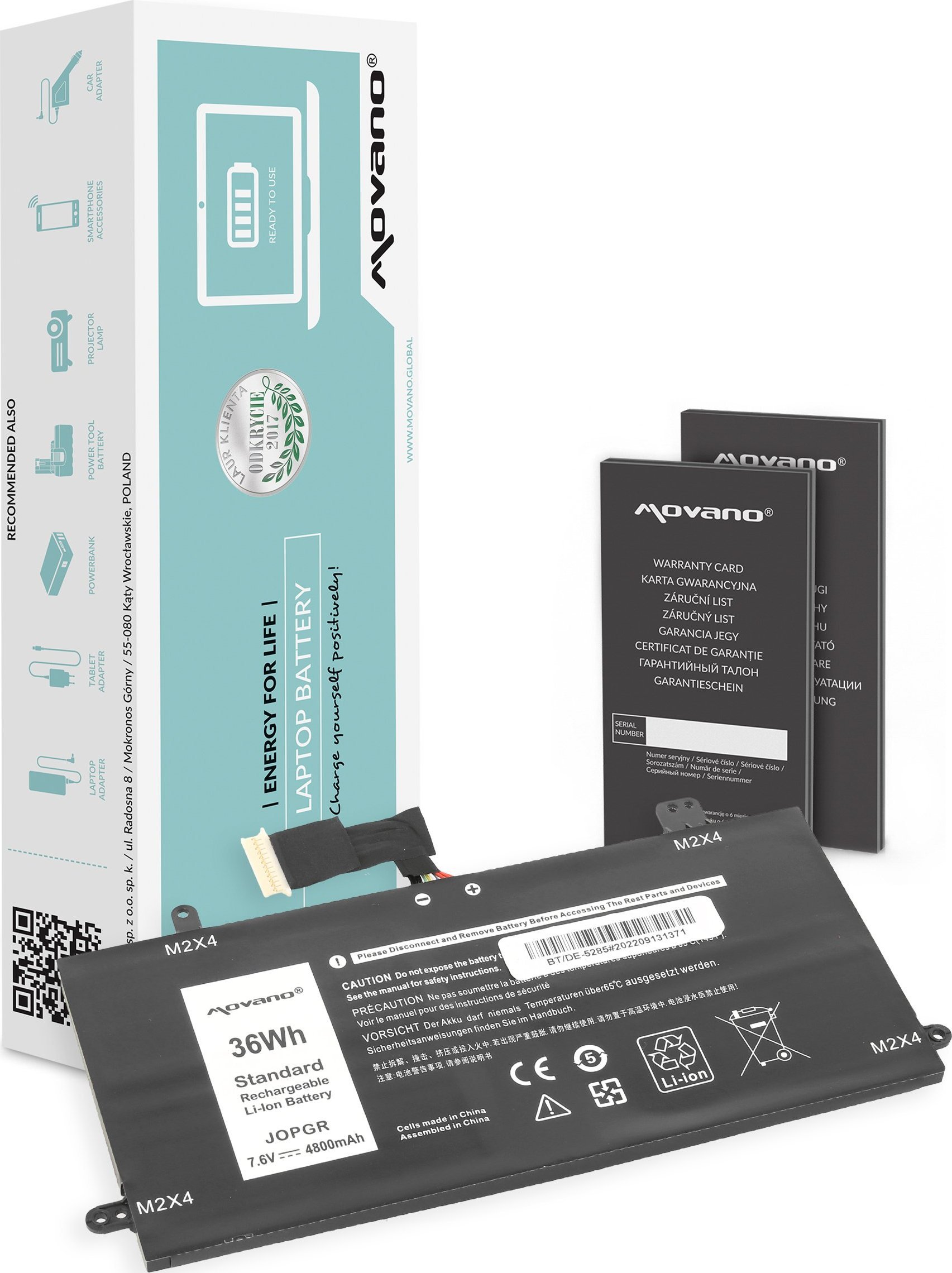 Bateria Movano Bateria JOPGR do Dell Latitude 5285 5289 5290