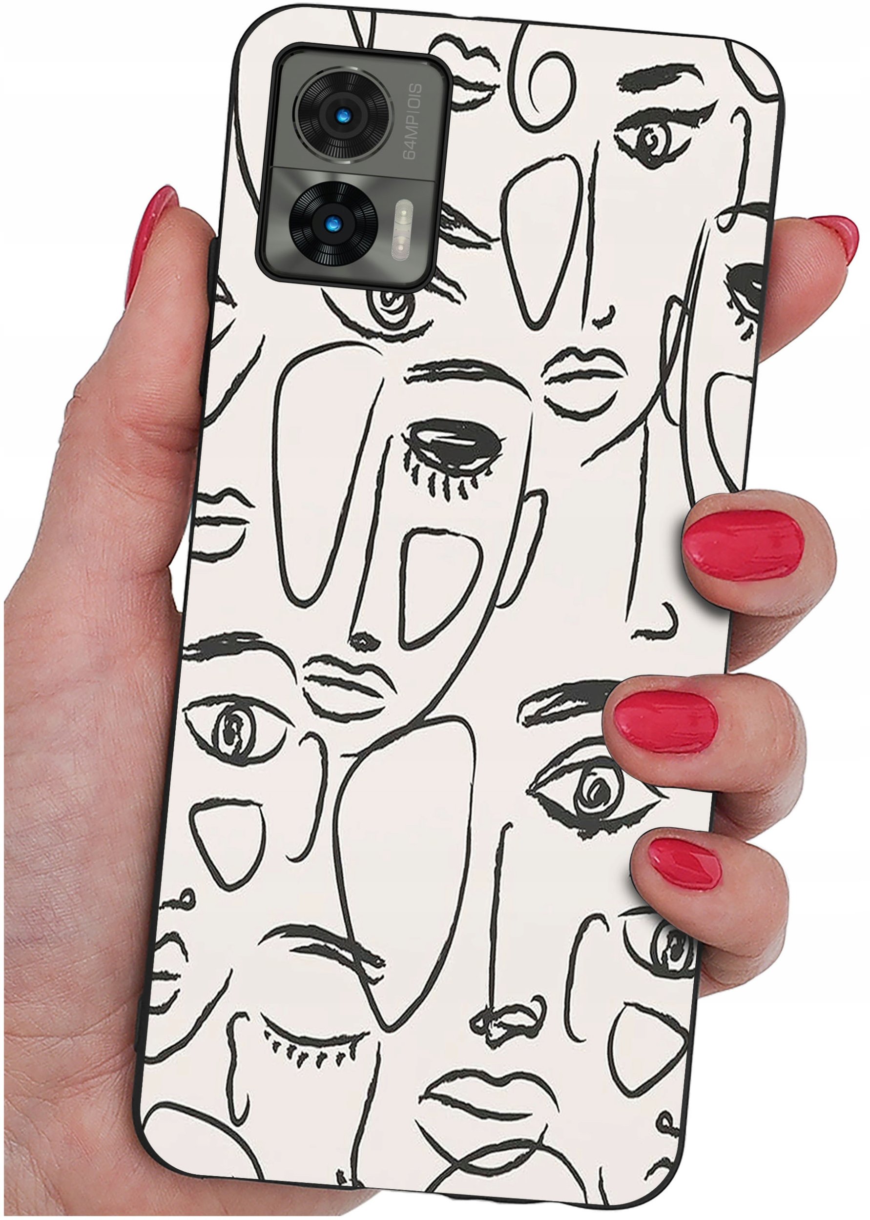 krainaGSM Etui do Motorola Moto Edge 30 Neo wzory | SILIKONOWE MATT CASE + SZKŁO 9H