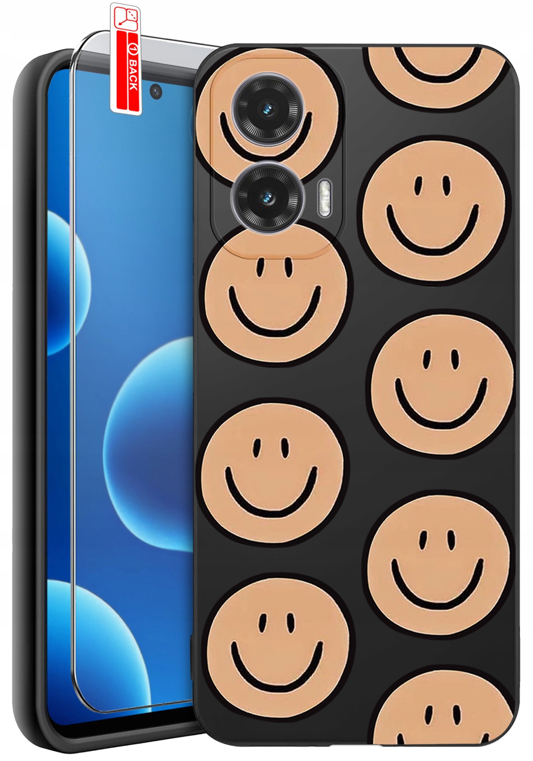 ETUI do Motorola Moto G45 5G | WZORY | SILIKONOWE MATT CASE + SZKŁO 9H