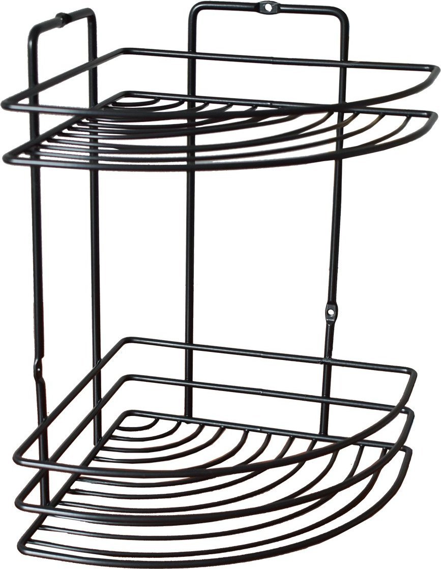 Sepio Narożna Czarna Półka łazienkowa pod prysznic