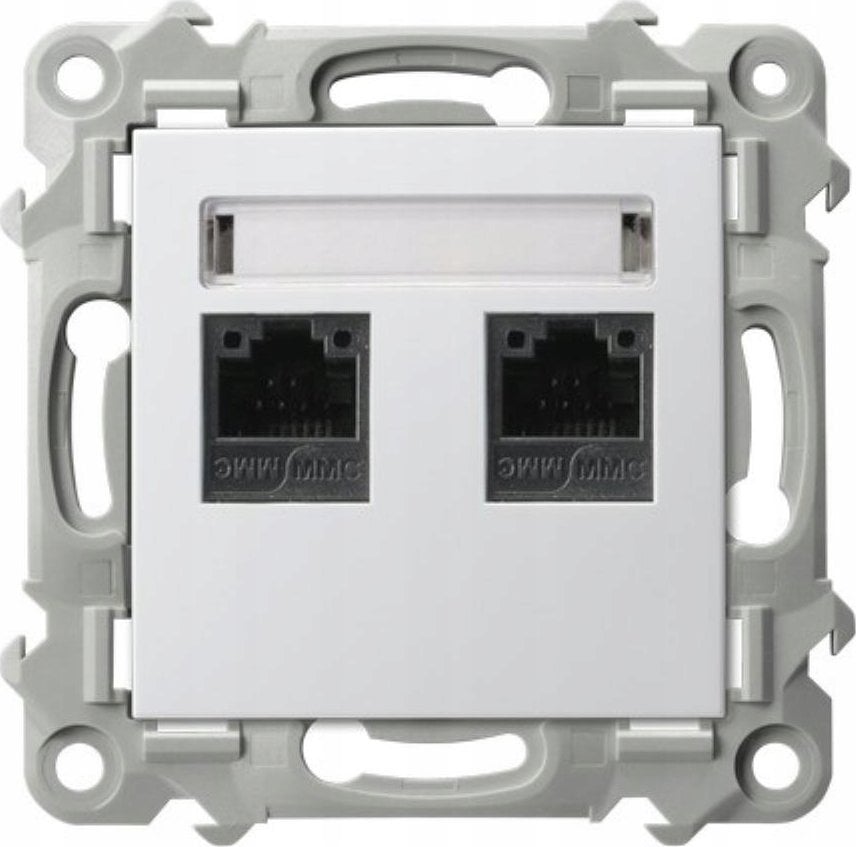 Ospel Gniazdo komputerowe Ospel Szafir GPK-2Z/K/m/00 podwójne, kat. 5e MMC białe