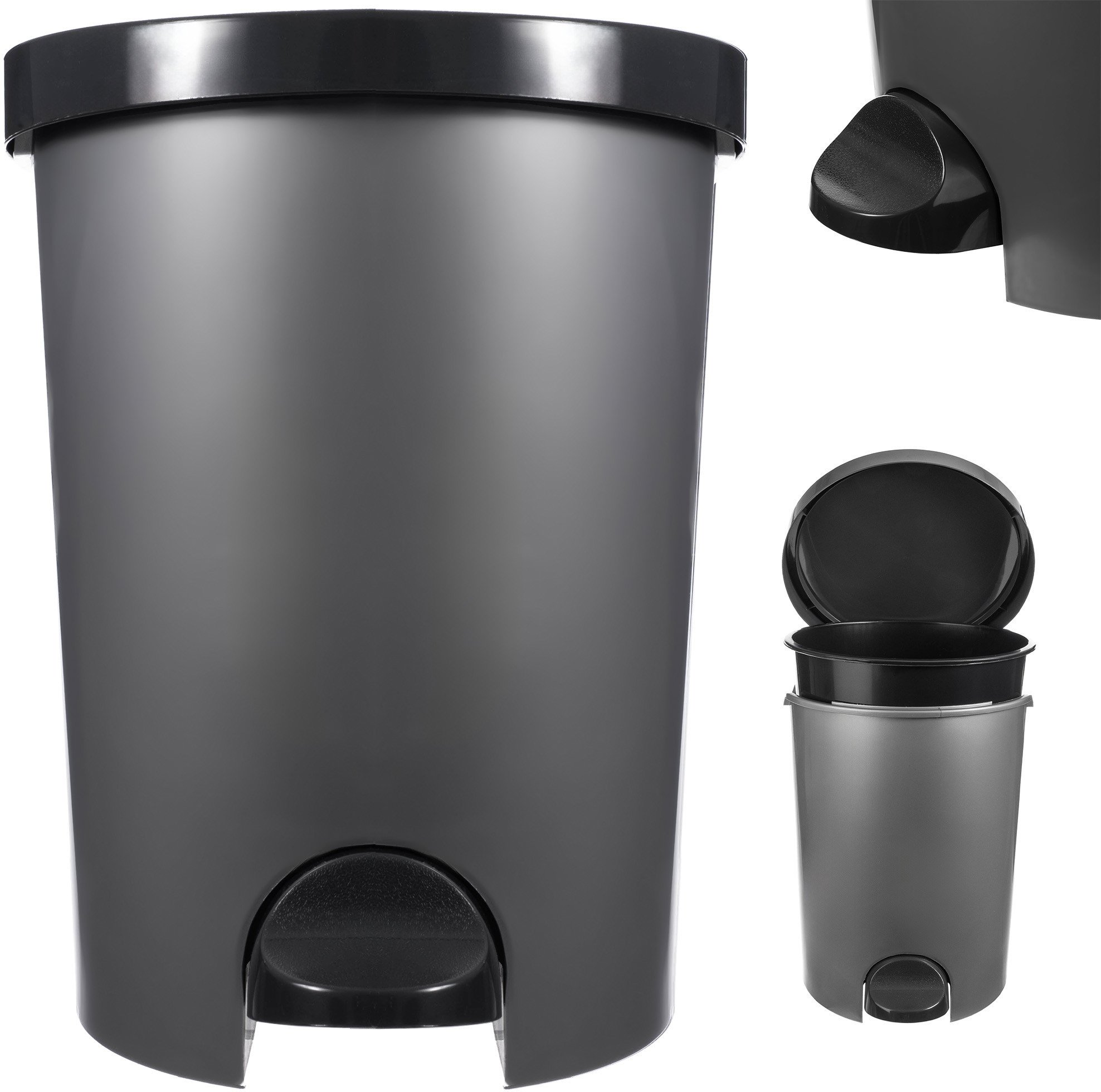 Kosz na śmieci Kadax Curver Kosz z pedałem15L srebr/grafi