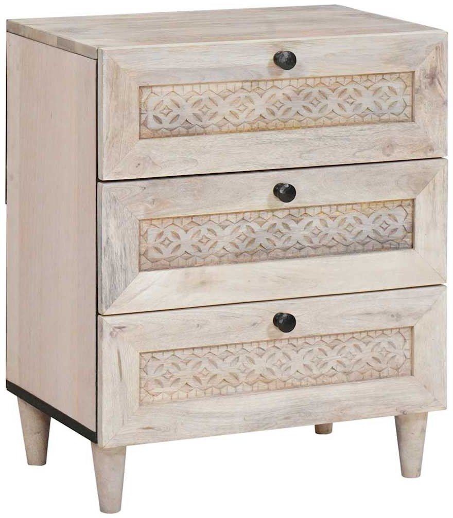 vidaXL Stolik nocny Beżowy 50 x 33 x 60 cm lite drewno mango