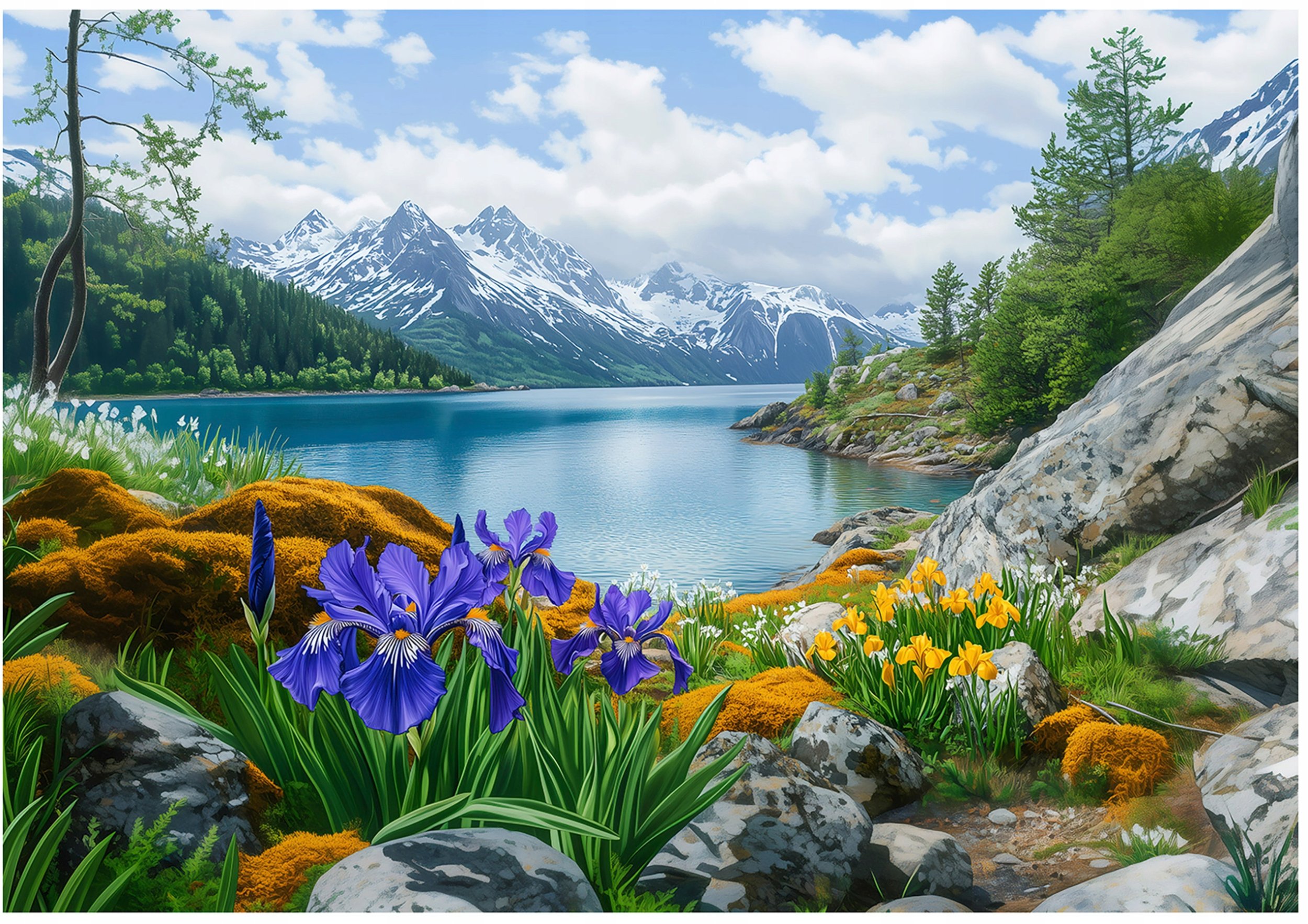 Fototapeta Krajobraz Jezioro Góry Sypialnia Salon Tapeta Flizelina 300X210