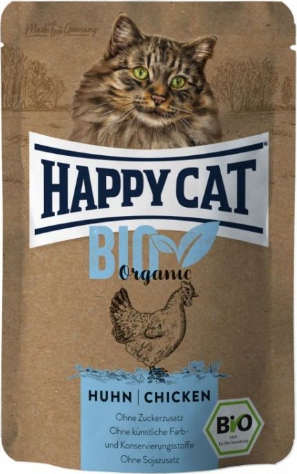 Happy Cat Bio* mokra karma dla kotów dorosłych, kurczak, 85g, saszetka