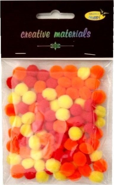 Pomopny akrylowe żółto-pomar-czerwona 10mm 100szt