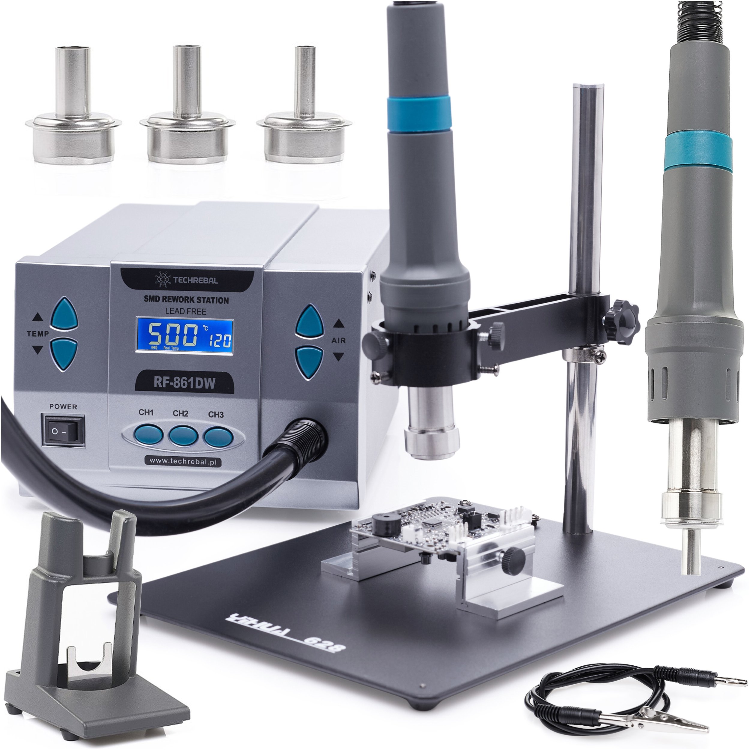 Stacja Lutownicza Hot Air Techrebal RF-861DW 1000W Uchwyt do Kolby Hot Air