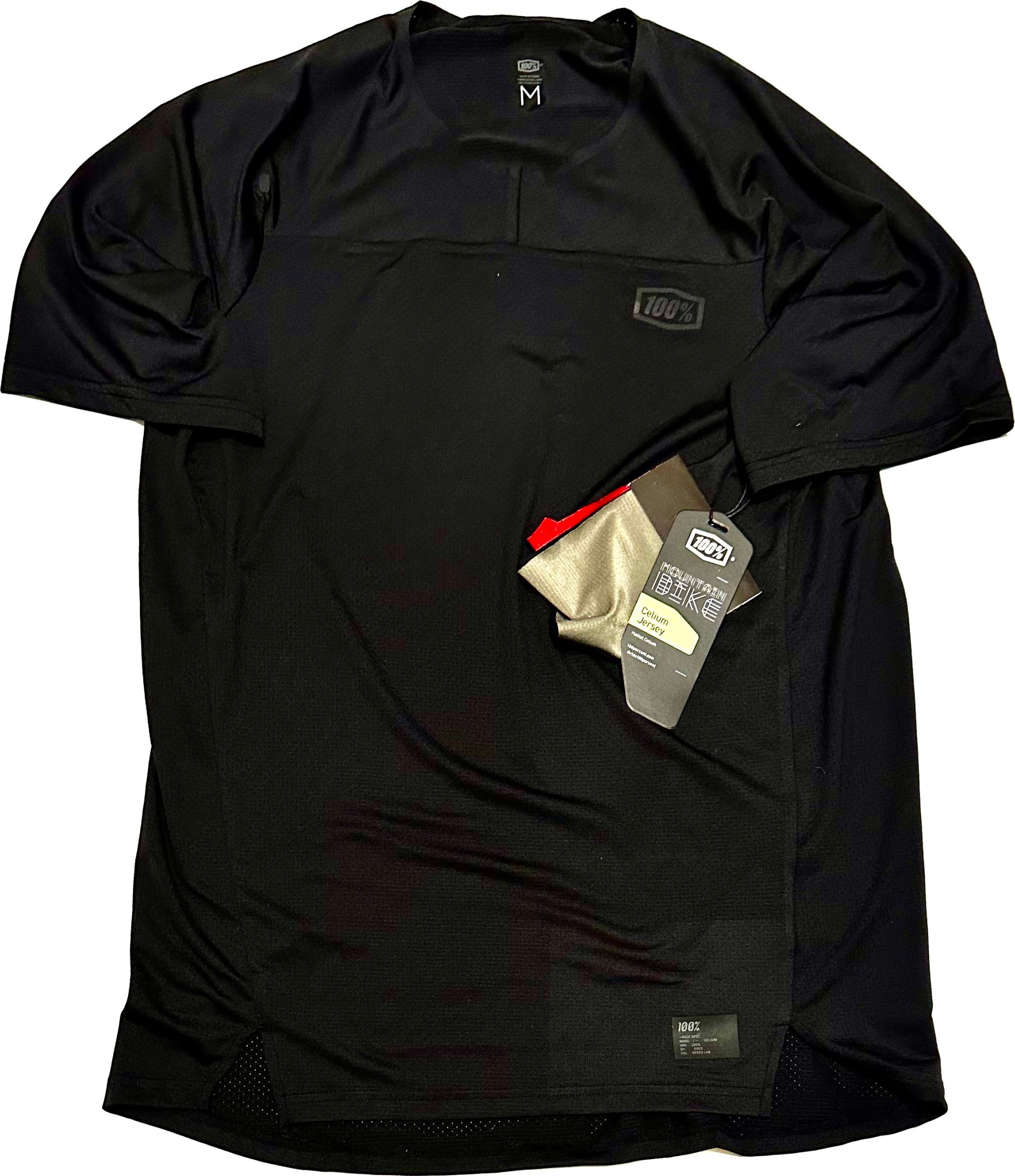 100% Koszulka męska 100% CELIUM Jersey krótki rękaw Black roz. M (NEW)