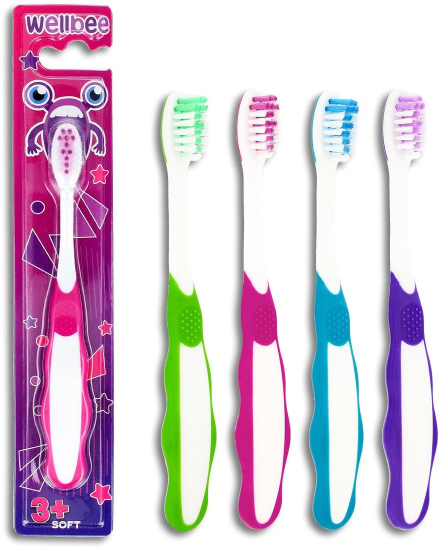 Wellbee Kids Szczoteczka dla dzieci (3+) Soft - mix kolorow
