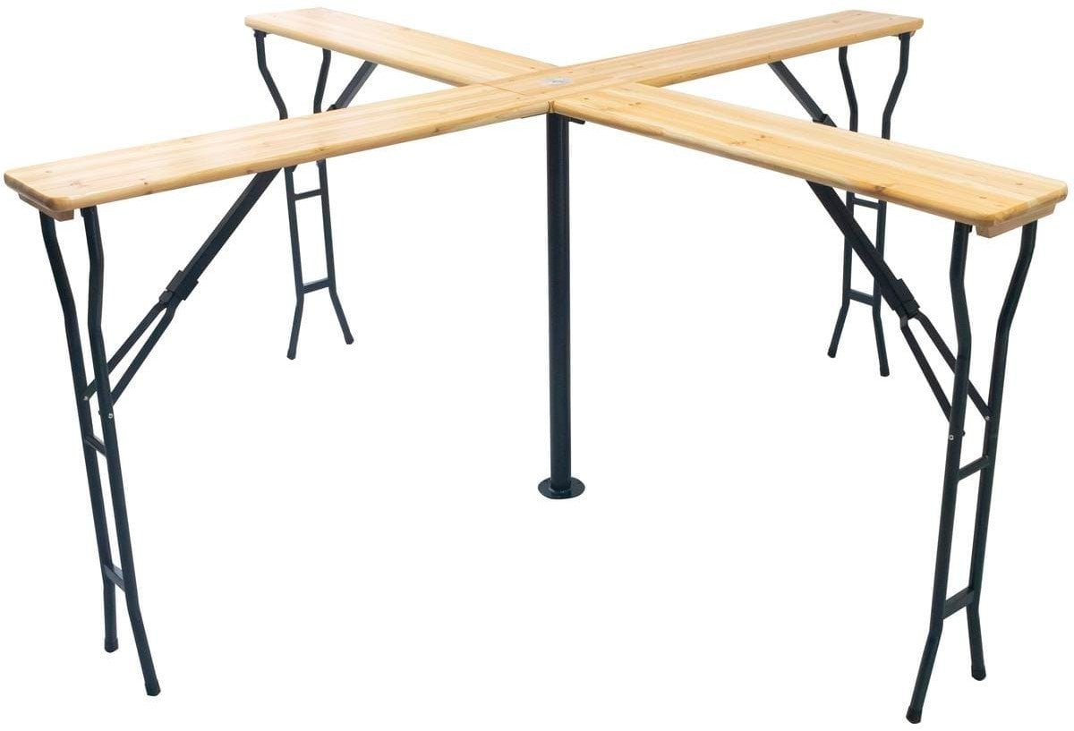 STÓŁ PIKNIKOWY BAROWY DREWNIANY KRZYŻOWY SKŁADANY