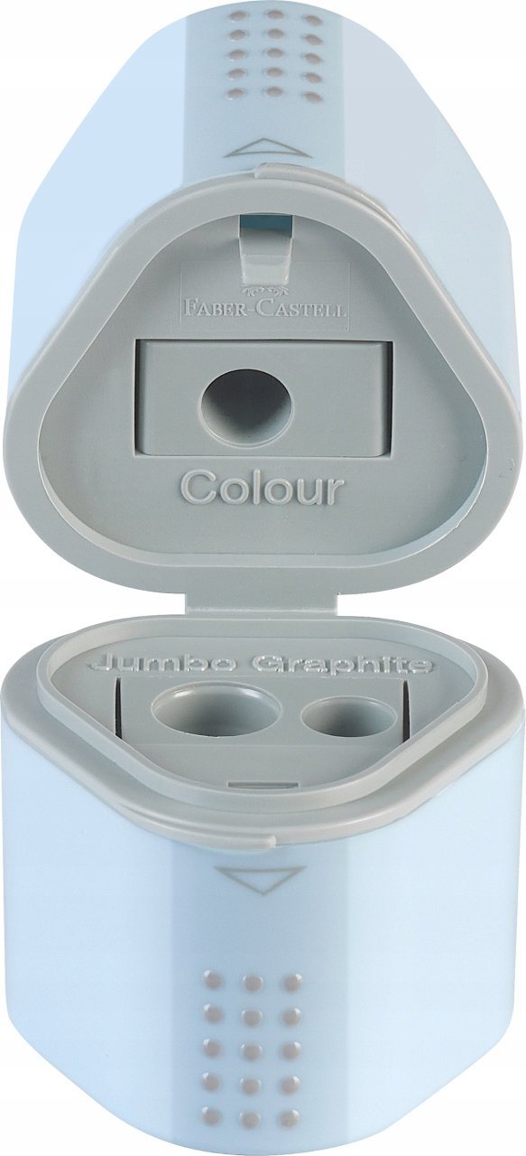 Faber-Castell FABER-CASTELL Dreifach-Spitzdose GRIP, hellblau für Blei- und Farbstifte Standard und JUMBO, für alle - 1 Stück (183874)