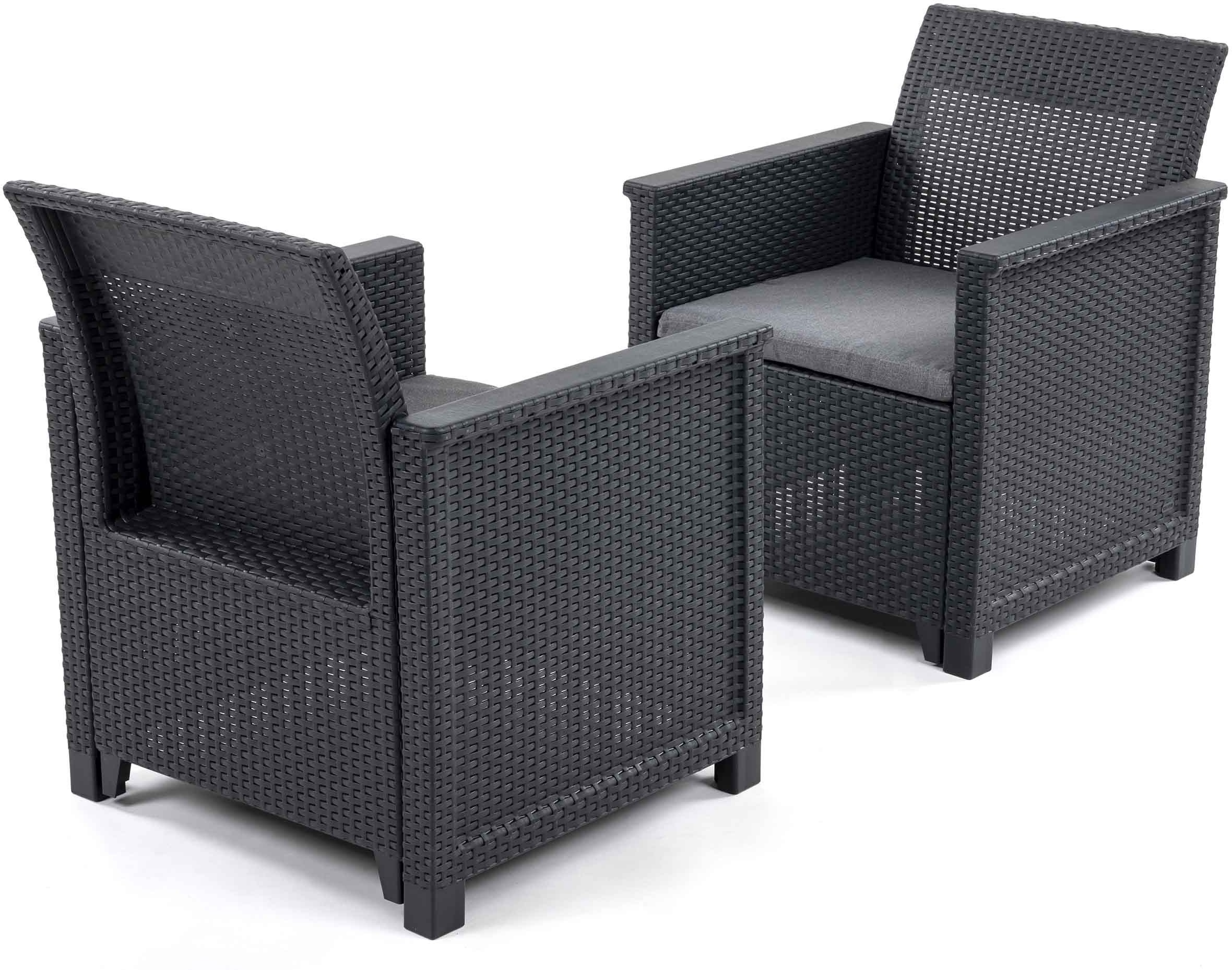 Zestaw mebli ogrodowych Elodie Duo dla 2 osób grafitowy