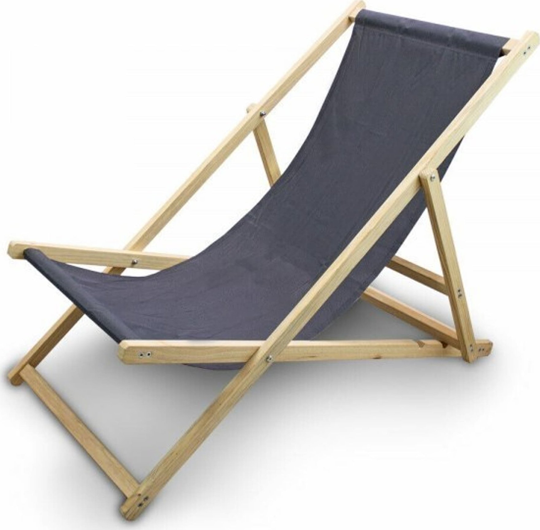 Bituxx LEŻAK PLAŻOWY OGRODOWY DREWNIANY SKŁADANY REGULOWANY ANTRACYT