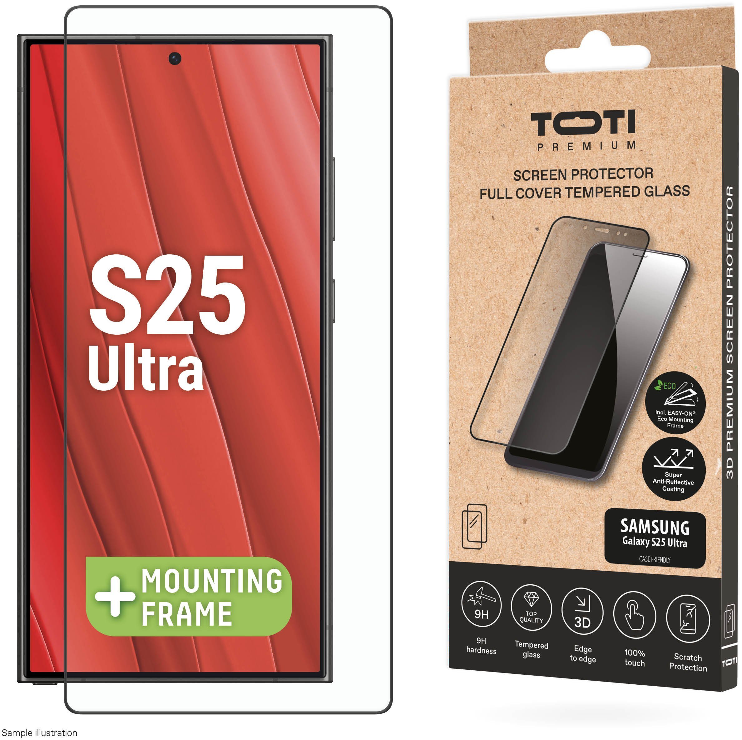 PREMIUM TEMPERED glass 3D screen protector full cover for Samsung Galaxy S25 Ultra