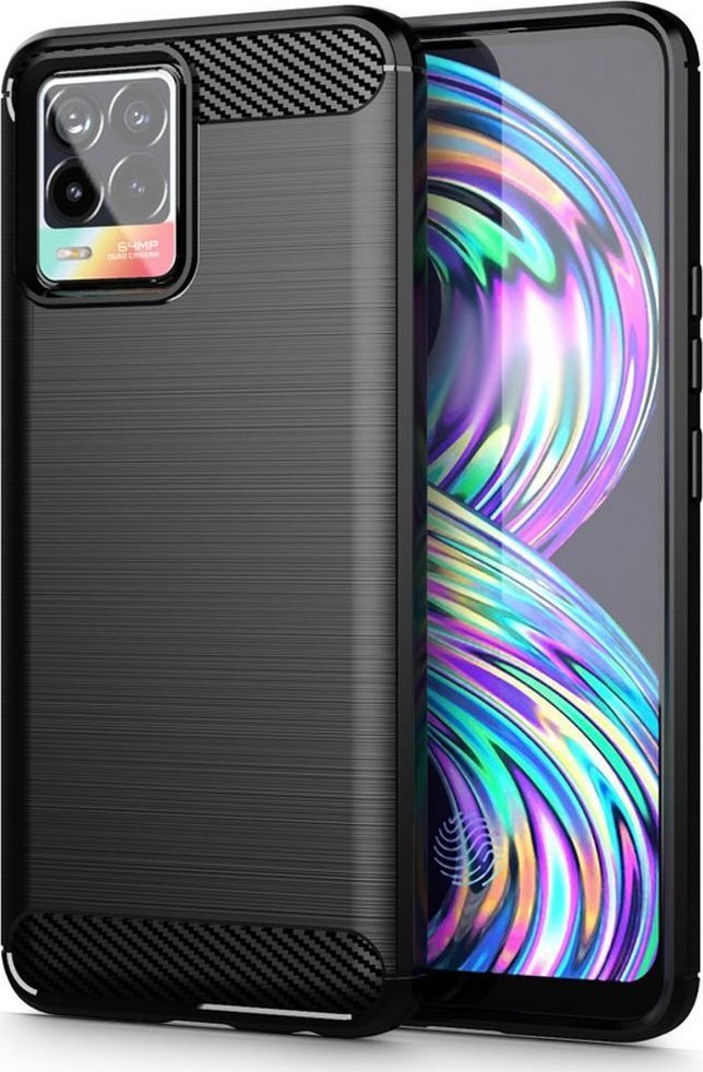 Tech-Protect Etui Tpucarbon do Realme 8 / 8 Pro Black