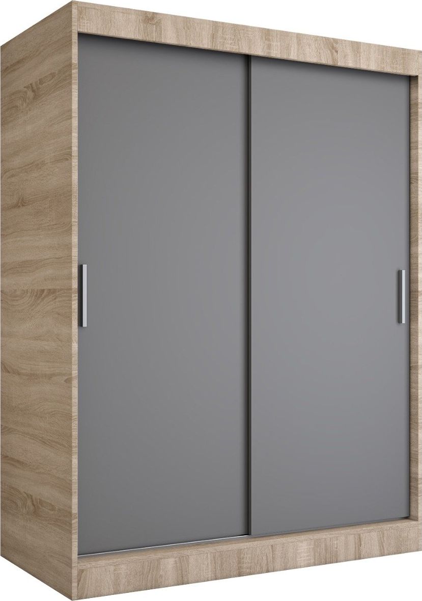 MKPOL Szafa przesuwna MODUO COMFORT 150 dąb sonoma/antracyt gładka