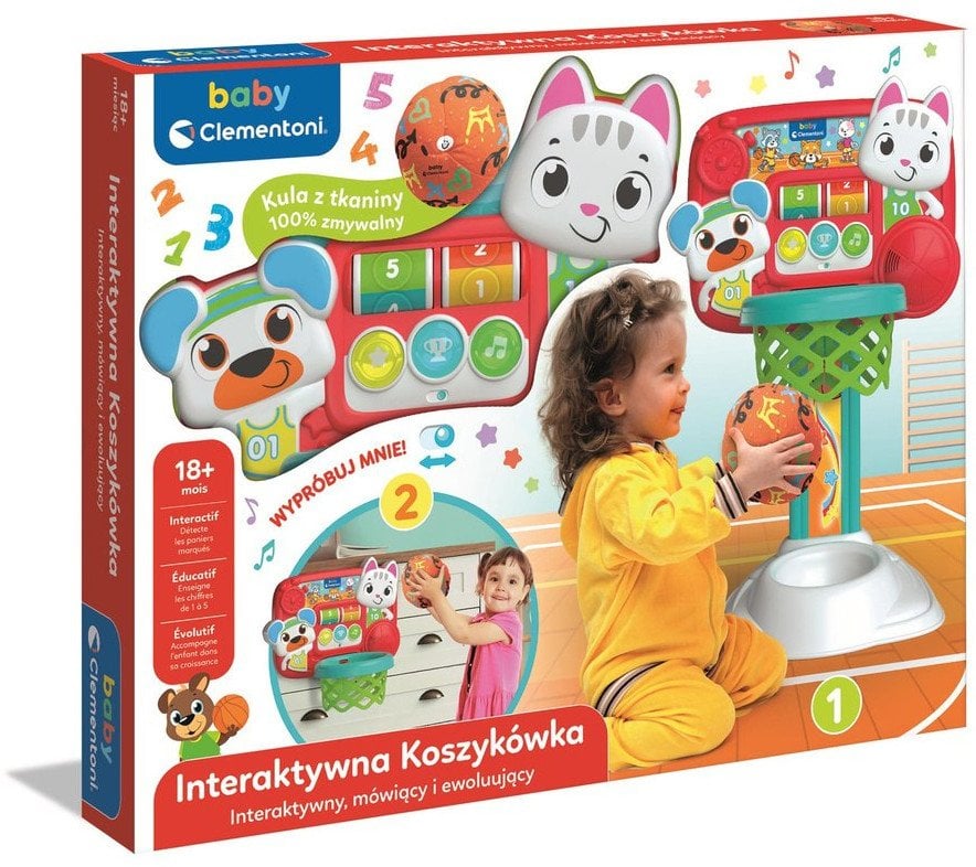 Interaktywna Koszykówka Kotek Miś Dźwięk Piłka Język Polski Clementoni 50384