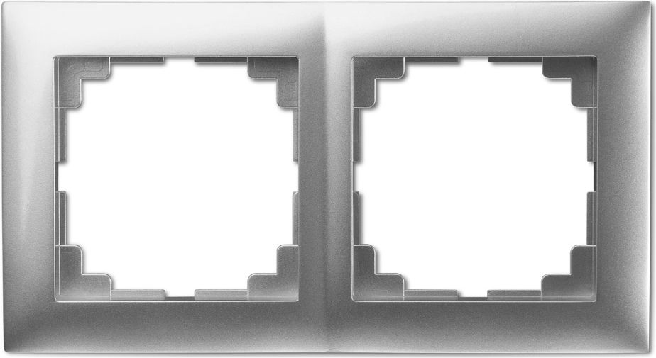 Elektro-Plast Ramka podwójna Sentia uniwersalna srebrny (1472-56)
