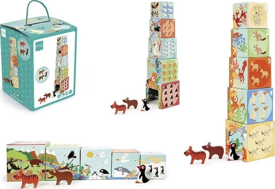 Teka Piramida edukacyjna z figurkami Dzikie zwierzęta