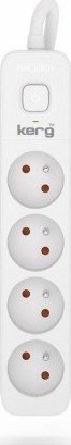 Kerg Przedłużacz KERG z wyłącznikiem-4 gniazda-biało-szary-10m-16A-H05VV-F-3x1,5mm2