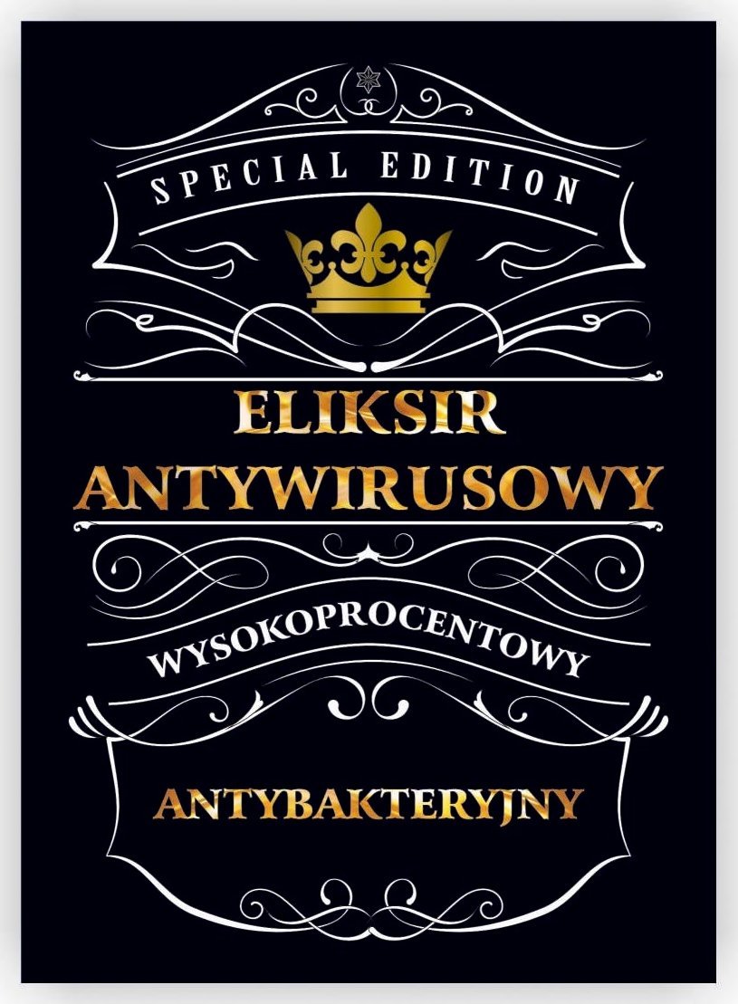 ETYKIETA NAKLEJKA NA NALEWKĘ BIMBER WÓDKE 10X - WIRUS